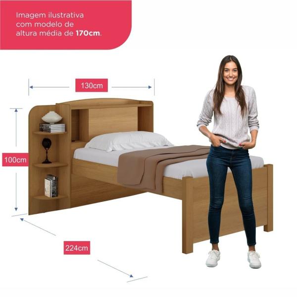 Imagem de Cama Solteiro Milênio Com Baú 100% Mdf Espresso Móveis