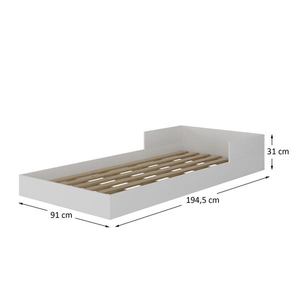 Imagem de Cama Solteiro Montessoriana Branca Com Colchão 100% MDF - Potente Móveis