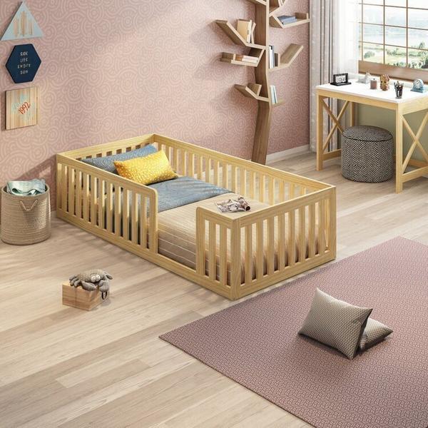 Imagem de Cama Solteiro Montessoriana Giulia e Moldura Infantil Casinha Dream Decor Casatema