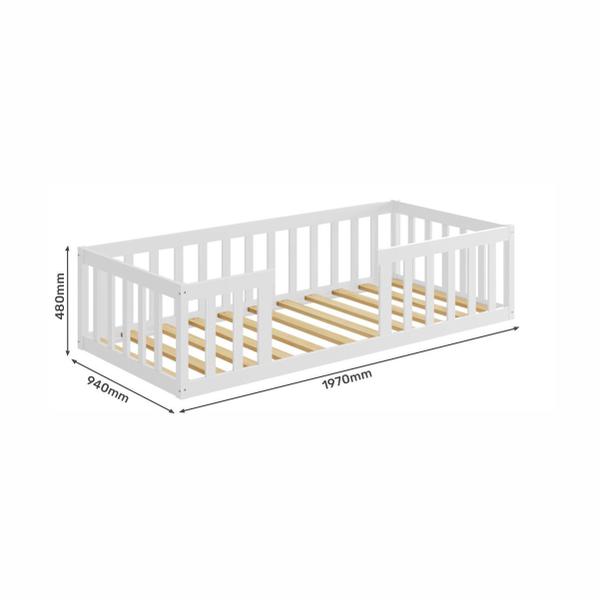 Cama Solteiro Montessoriana Nemargi Cor Branco Imagem de Cama Solteiro Montessoriana Nemargi Cor Branco
