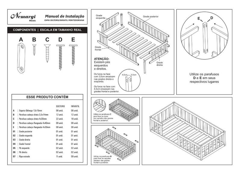 Cama Solteiro Montessoriana Nemargi Cor Branco Imagem de Cama Solteiro Montessoriana Nemargi Cor Branco