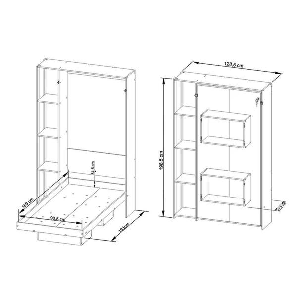 Imagem de Cama Solteiro Multifuncional Articulada Dobrável CM8013 Amêndoa - Tecno Mobili