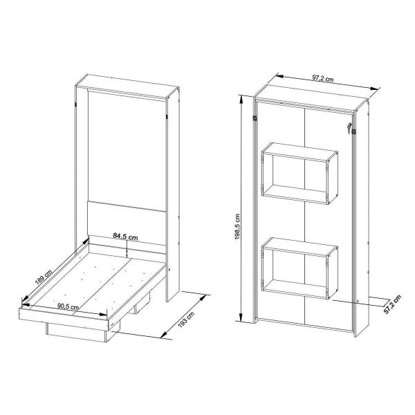 Imagem de Cama Solteiro Multifuncional Articulada Dobrável CM8015 Amêndoa - Tecno Mobili