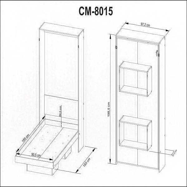 Imagem de Cama Solteiro Multifuncional Articulável Vertical com Nichos