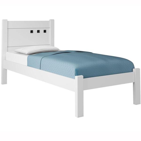 Imagem de Cama Solteiro Paola II Branco com Colchão