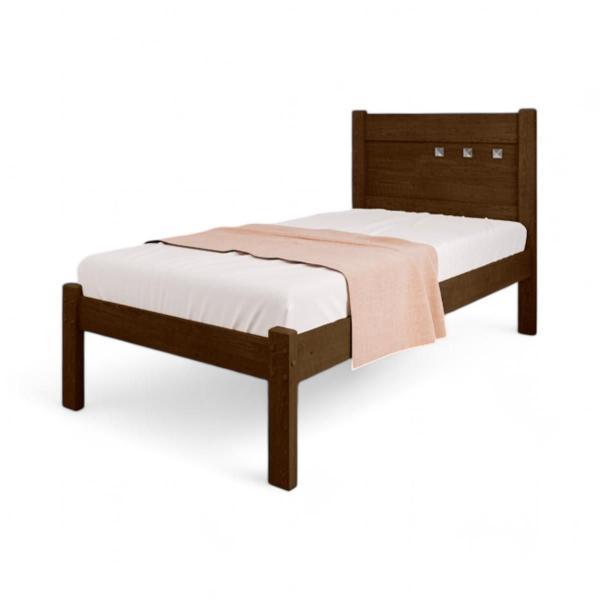 Imagem de Cama Solteiro Paola Malbec e Off White com Colchão