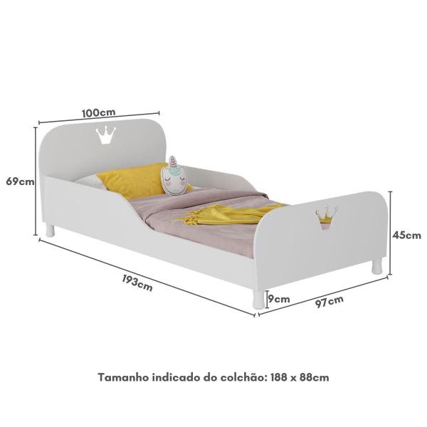 Cama Solteiro para Colchão 88x188cm 100% MDF Majestade Multimóveis BB2320 Imagem de Cama Solteiro para Colchão 88x188cm 100% MDF Majestade Multimóveis BB2320