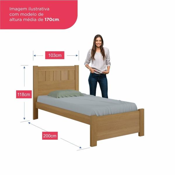 Imagem de Cama Solteiro Premium Plus 100% Mdf Cinamomo