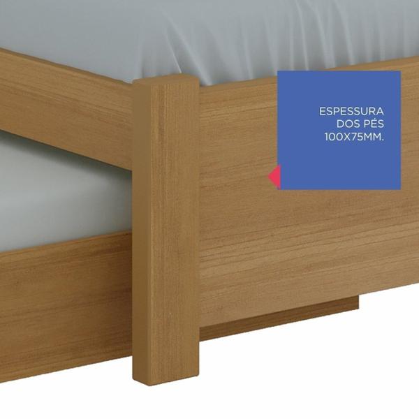 Imagem de Cama Solteiro Premium Plus 100% Mdf Cinamomo/Off White