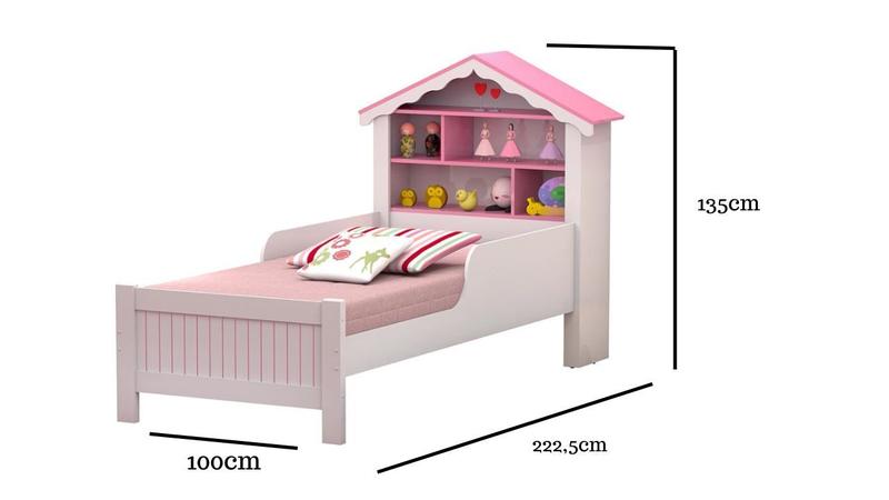 Imagem de Cama Solteiro Princesa Menina com colchão