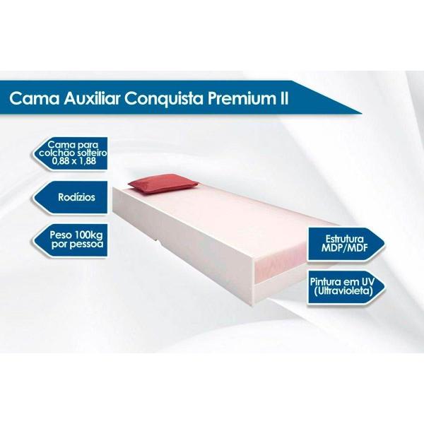 Imagem de Cama Solteiro Ravena 2 Gavetas c/Auxiliar Cinamomo/Off White - Conquista