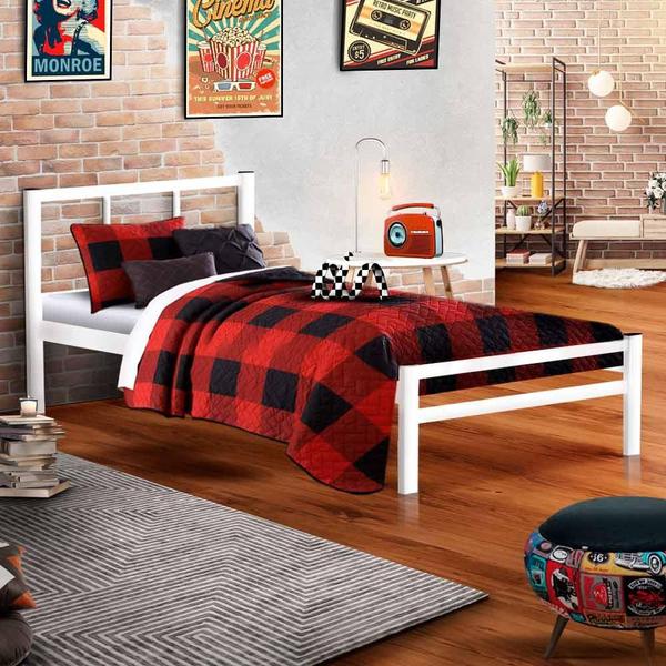 Imagem de Cama Solteiro Retrô Branca 0.78 Jane Shop JM