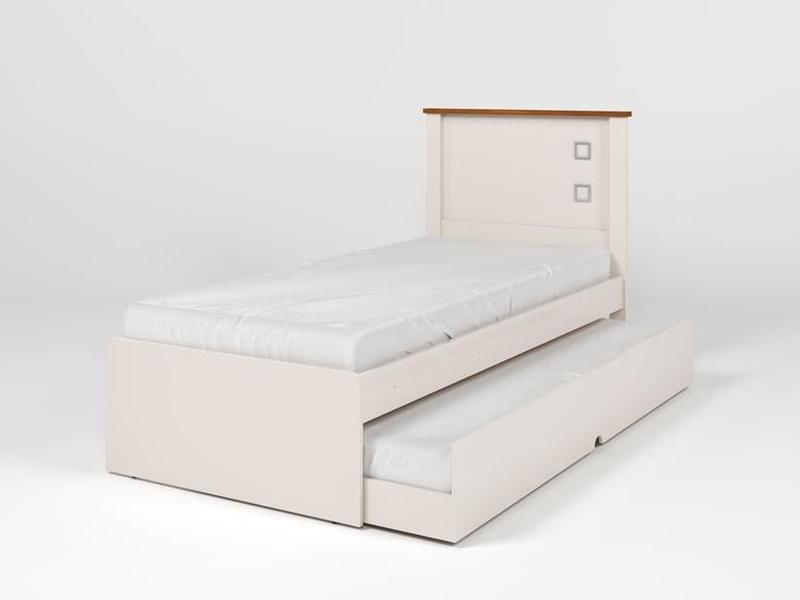 Imagem de Cama Solteiro Roberta Auxiliar Off White Madeira