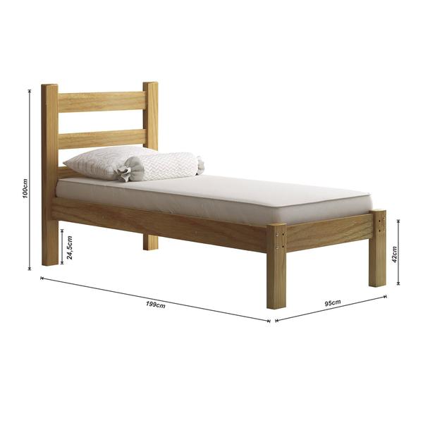 Cama Solteiro Rubi Madeira Maciça Cor Nogueira Nemargi Imagem de Cama Solteiro Rubi Madeira Maciça Cor Nogueira Nemargi