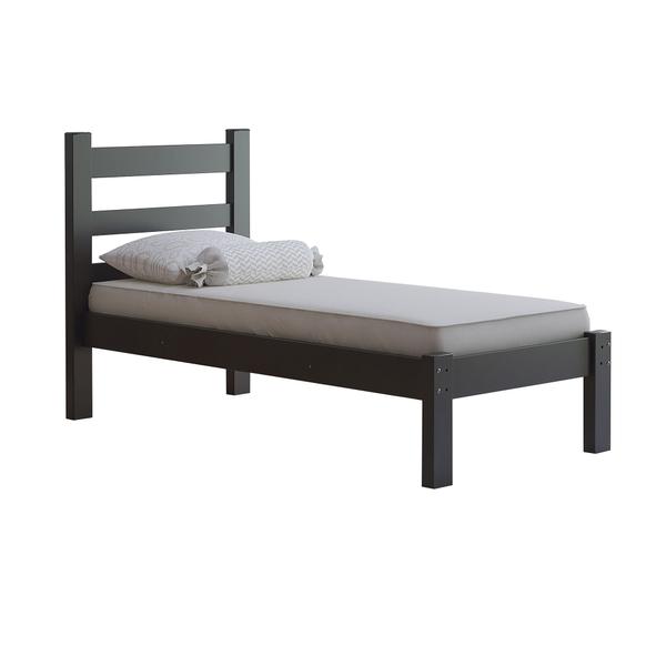 Imagem de Cama Solteiro Rubi Madeira Maciça Cor Preto Nemargi