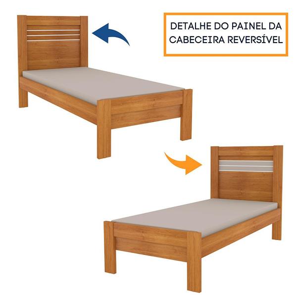 Imagem de Cama Solteiro Safira em MDF Ripas Multilaminadas Tcil