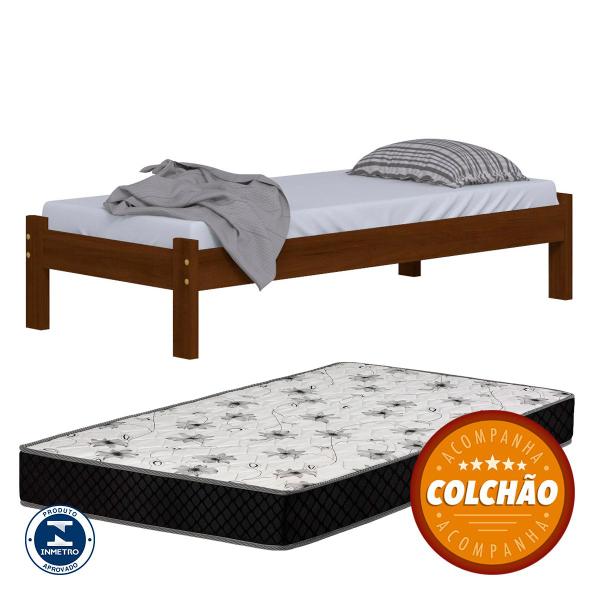 Imagem de Cama Turca Solteiro Cor Castanho com colchao