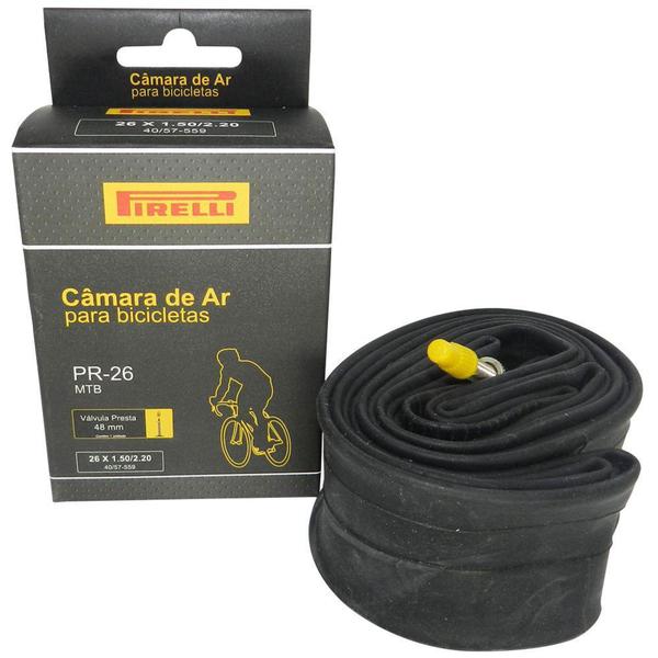 Imagem de Câmara Pirelli Pr-26 26x1.50/2.20 Válvula Presta 48mm Preto