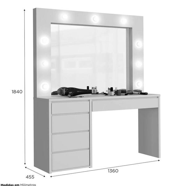 Imagem de Camarim Anne 5 Gavetas 9 Lampadas LED Mavaular