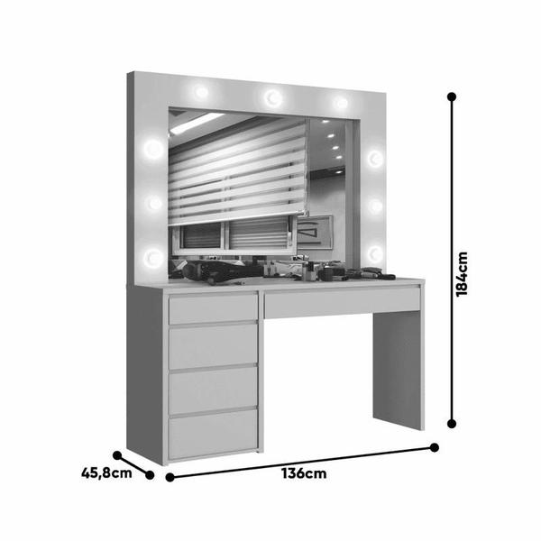 Imagem de Camarim com Lâmpadas de LED - Berlim-Branco - Mavau Móveis