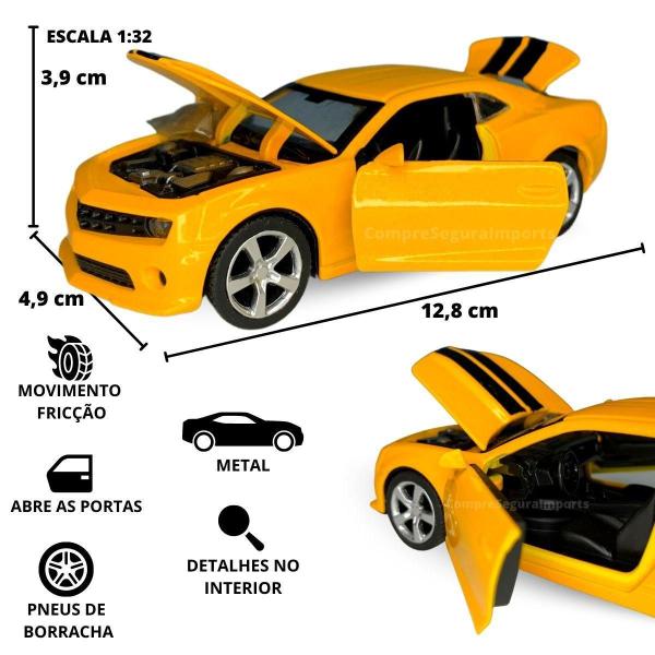 Imagem de Camaro Carrinho Ferro Miniatura Abre Capô E Porta 13Cm Metal