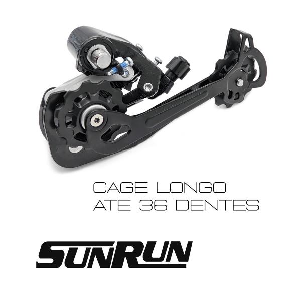 Imagem de Câmbio De Marcha Traseiro Sunrun 8v 9v 18v 27v Cage Longo Compativel Shimano Gta Bicicleta Mtb e Speed