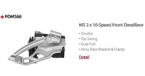 Imagem de Câmbio Dianteiro Sunrace Ms66 Dual Pull Bike 2 X 10v 20v