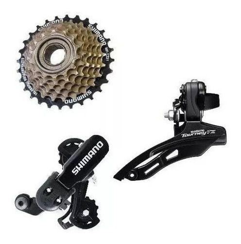 Imagem de Câmbio Shimano 7v Traseiro Dianteiro E Catraca Tz31 Bike Kit