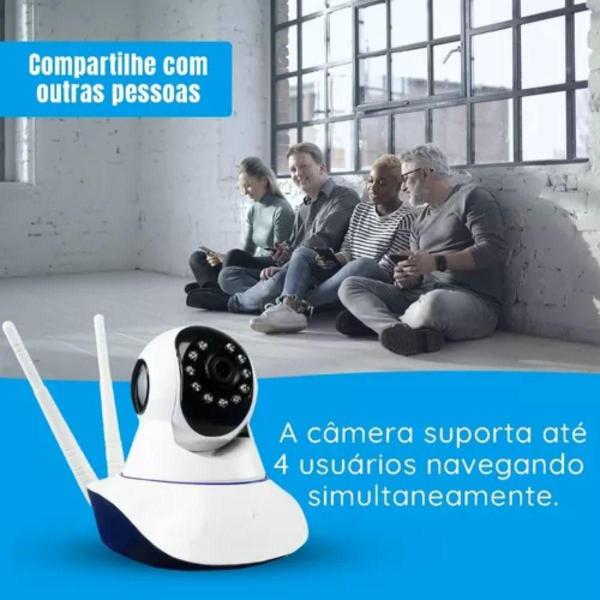 Camera 3 Antenas Robo Ip Wifi 360º 720P Hd Visão Noturna - King Imagem de Camera 3 Antenas Robo Ip Wifi 360º 720P Hd Visão Noturna