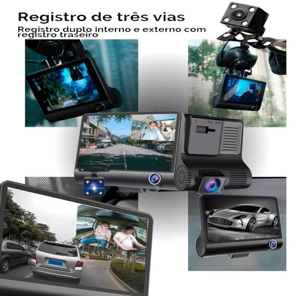 Imagem de Camera Automotiva Interna Grava Imagem E Som + Camera De Ré Dgm