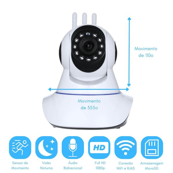Camera Baba Eletronica 1080p Full HD Wifi 360 Ip Visao Noturna Microfone Audio Seguranca - TKLA Imagem de Camera Baba Eletronica 1080p Full HD Wifi 360 Ip Visao Noturna Microfone Audio Seguranca