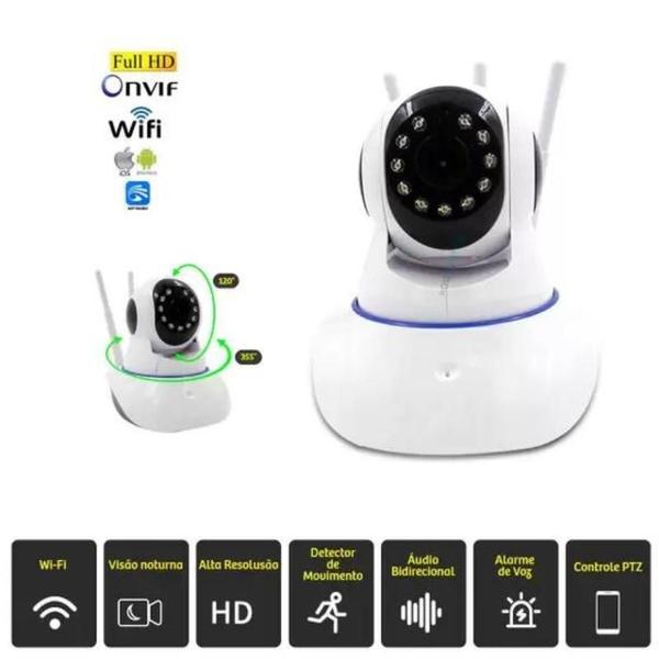 Imagem de Camera Baba Eletronica Bebe E Pet 3 Antenas Ip Wifi 360º