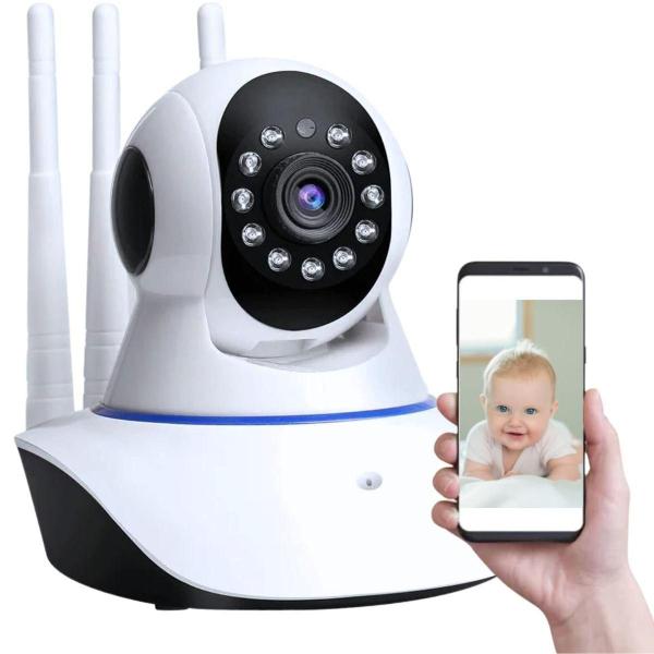 Câmera Babá Eletrônica Full Hd Wifi 360 Ip Visão Noturna - Onvif Imagem de Câmera Babá Eletrônica Full Hd Wifi 360 Ip Visão Noturna
