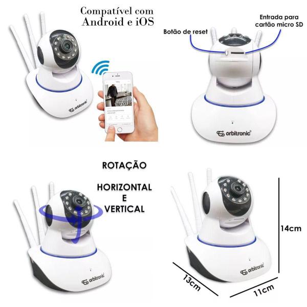 Câmera Babá Eletrônica Full Hd Wifi 360 Ip Visão Noturna - Onvif Imagem de Câmera Babá Eletrônica Full Hd Wifi 360 Ip Visão Noturna
