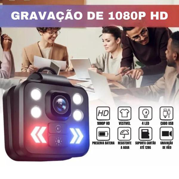 Imagem de Câmera Bodycam Vandlion Para Cabeça 1080p Full HD Com Led