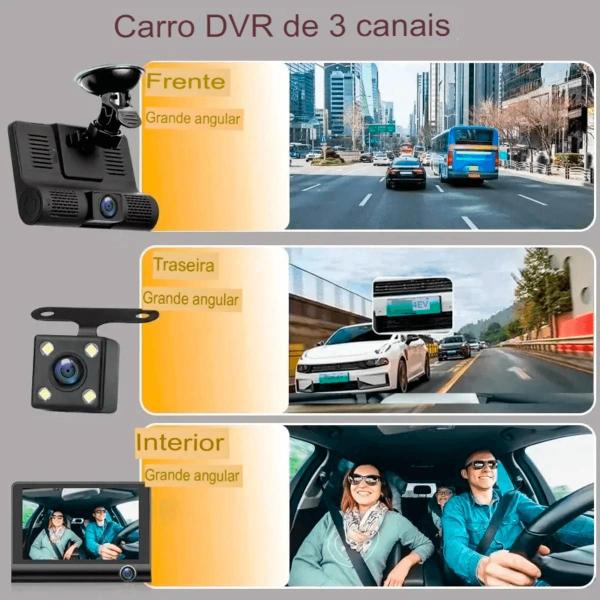 Imagem de Camera Carro Gravação Interna Filmadora Cartão Sd 99 3 in 1 Externa