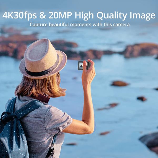 Imagem de Câmera de ação AKASO Brave 7 4K30FPS 20MP à prova d'água com 64GB