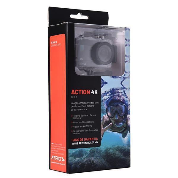 Imagem de Câmera De Ação Atrio Action + Selfie 4K Wifi Tela Lcd