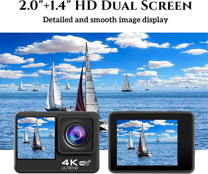 Imagem de Câmera de ação HURRISE 4K 30FPS 16MP 2.0" LCD 170 à prova d'água