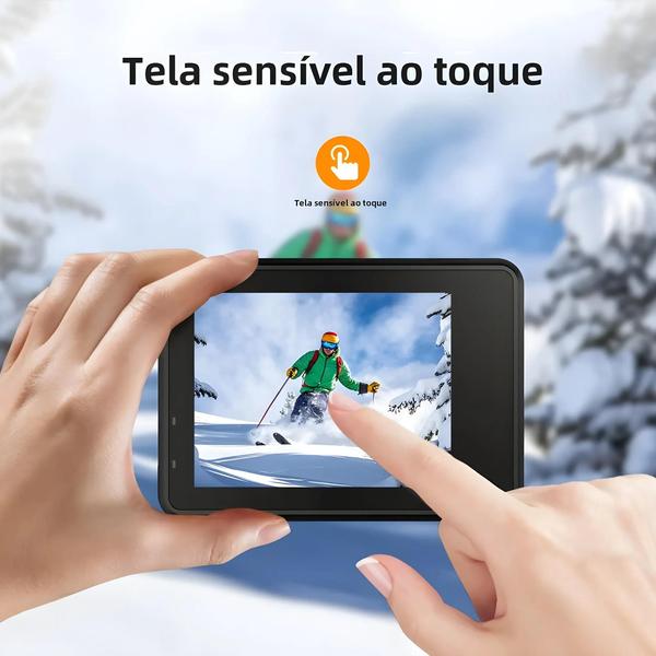 Câmera De Ação Impermeável 5K 4K60FPS Com Tela Sensível Ao Toque De 2,0 Polegadas Wi-Fi 170 graus - AUSEK Imagem de Câmera De Ação Impermeável 5K 4K60FPS Com Tela Sensível Ao Toque De 2,0 Polegadas Wi-Fi 170 graus