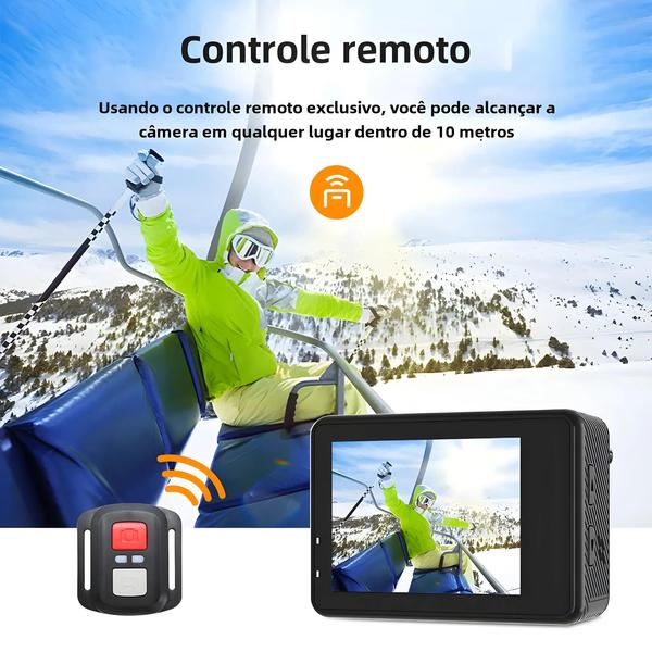 Câmera De Ação Impermeável 5K 4K60FPS Com Tela Sensível Ao Toque De 2,0 Polegadas Wi-Fi 170 graus - AUSEK Imagem de Câmera De Ação Impermeável 5K 4K60FPS Com Tela Sensível Ao Toque De 2,0 Polegadas Wi-Fi 170 graus