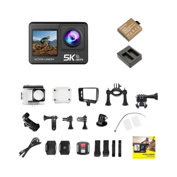 Câmera De Ação Impermeável 5K 4K60FPS Com Tela Sensível Ao Toque De 2,0 Polegadas Wi-Fi 170 graus - AUSEK Imagem de Câmera De Ação Impermeável 5K 4K60FPS Com Tela Sensível Ao Toque De 2,0 Polegadas Wi-Fi 170 graus