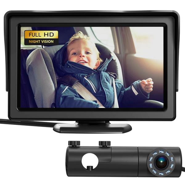 Imagem de Câmera de carro de bebê GROWNSY HD Display com visão noturna de 4,3 polegadas