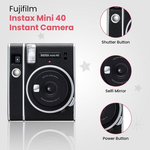 Imagem de Câmera de filme instantâneo Fujifilm INSTAX Mini 40 Bundle preta