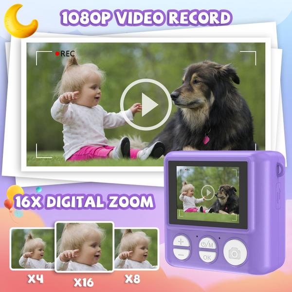 Imagem de Câmera de impressão instantânea JPVERLY Kids HD Video 32GB SD Purple