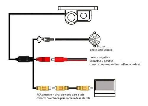 Imagem de Camera De Ré Com Sensor Estacionamento Embutido Com Bipe