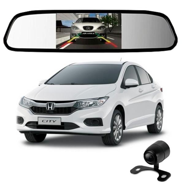 Imagem de Camera De Re Espelho Retrovisor Com Tela Honda City