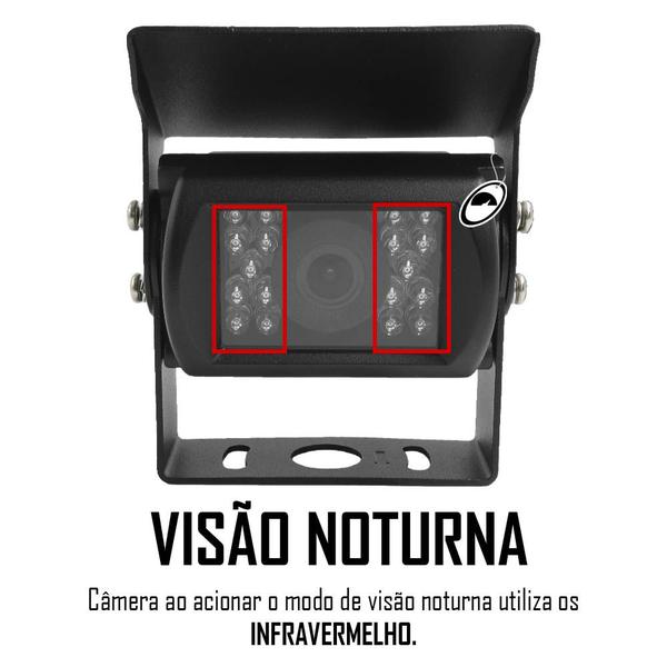 Imagem de Câmera de Ré Orbe 12V ou 24V com Visão Noturna B169 Caminhão Ônibus Van Certificado OEM