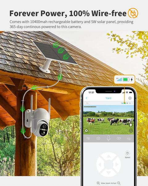 Imagem de Câmera de segurança celular Ebitcam 4G LTE 2K Solar Outdoor Cam