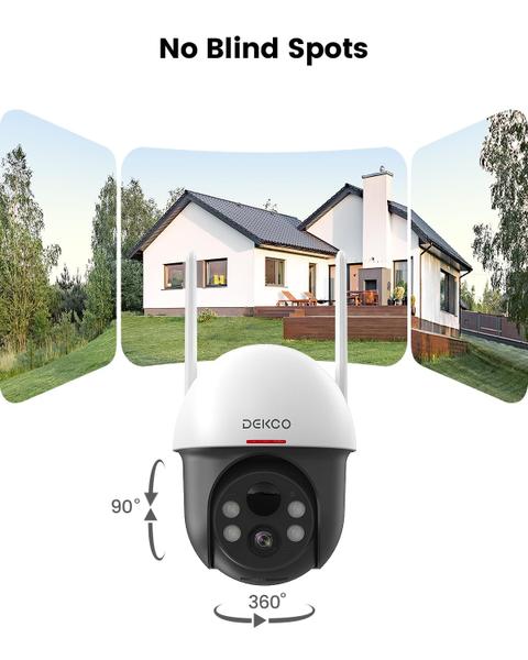 Câmera de segurança DEKCO Solar Outdoor Wireless 2K com PTZ Imagem de Câmera de segurança DEKCO Solar Outdoor Wireless 2K com PTZ